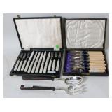 2 BOX DESSERT SETS FOR 6, 19TH C. SET WITH