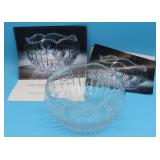 2 PCS. CRYSTAL TIFFANY BOWL WITH EMBOSSED APPLES,
