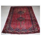 ORIENTAL RUG, SEMI ANTIQUE SHIRAZ, 4ï¿½ 8' X 6ï¿½ 2',