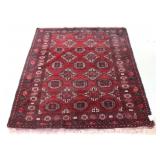 ORIENTAL RUG, AFGHAN GEOMETRIC DESIGN, 4ï¿½ X 5ï¿½