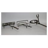 3 EARLY WROUGHT IRON FIREPLACE ACCESSORIES, 2