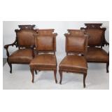 4 PC. MAHOGANY PARLOR SUITE, UPHOLSTERED SEAT &