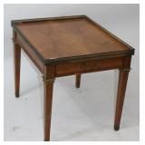 BAKER, REGENCY STYLE END TABLE, BRASS GALLERY &