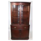 MAHOGANY SHERATON STYLE CORNER CABINET, SIGNED