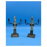 19TH CENTURY ANGLO-INDIAN CANDLEHOLDER PAIR