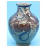 LARGE ROOKWOOD VASE, HIGH GLAZED, GRAPE LEAF