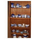 CASE LOT APPROX. 49 PCS. BLUE & WHITE CHINA, FLO