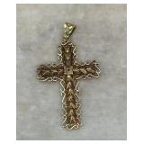 14KT CROSS CHARM WITH FILIGREE DESIGN - 2.1 DWT