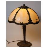 SLAG GLASS PANEL LAMP, CARMEL SLAG PANELS,