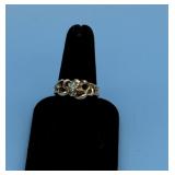 14KT NUGGET RING WITH AQUAMARINE STONE 3 DWT - SZ