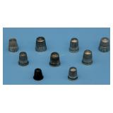 10 STERLING THIMBLES - ANNA, FLORALS, P,