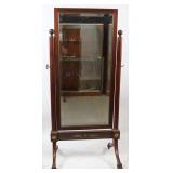 LATE 19TH C. NEO CLASSIC CHEVAL MIRROR, MAHOGANY