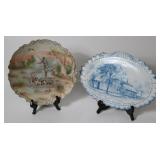2 PORCELAIN PLATES, ROYAL BAYREUTH, TAPESTRY