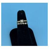 TWO 14KT ART DECO STYLE DIAMOND RINGS 2.2 DWT
