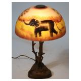 BRONZE FIGURAL BOUDOIR LAMP, DUTCH BOY WITH