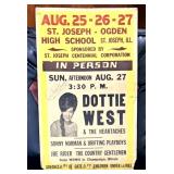Dottie West autographed concert poster