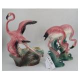 Three 1960s porcelain flamingo figures incl wall p