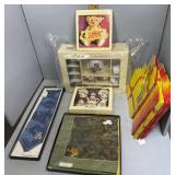 Steiff Teddy Bear Boxes, silk scarf, tie, and two