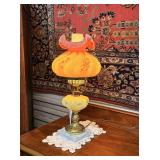 Fenton Burmese hp student lamp - 18.5" H