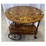 Italian inlaid dropleaf tea cart - 29" x 29" x 28"