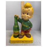 Squirt soda chalkware advertising figure with bott