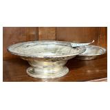 Sterling pedestal bowl monogrammed "D" & floral bo