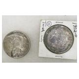 1902 Morgan &  1926 Peace  silver dollar