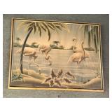 MCM flamingo framed print