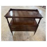Mahogany double-drawer server with gallery top, un