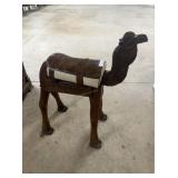 Carved wooden camel stool 28" x 14" x 32"