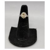 14kt citrine & diamond cluster ring - 4gtw