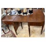 Pair cherry dropleaf banquet ends w/ burled veneer