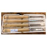 4 pc lathe tool set incl 3 Buck Brothers and 1 Mas