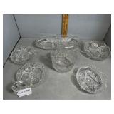 Six pc brilliant cut crystal incl candy dish and c