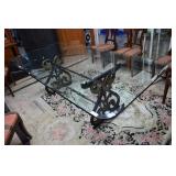 Dining table art metal painted base with 1" bevele