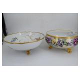 Two hp porcelain footed bowls: French Limoges sign