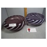Pair Evolution by Waterford amethyst striped bowls