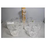 Eight Waterford Lismore pattern highballs and cand