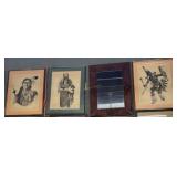 3x$ - Betoney framed Native American prints