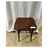 Two petite wooden side tables - 15" H & 18" H