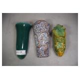 Vintage wall pockets incl green and maple leaf