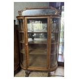 Tiger oak bowfront China cabinet