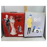 2x$ - Two Barbie & Ken 1960s travel cases LOAD wit