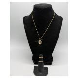 14kt jewlery - necklace with best mom charm, & two