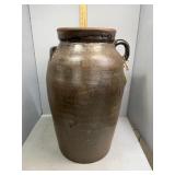 No. 8 Southern churn in brown glazed, double handl