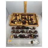 Vintage pipe collection: 17 pipes with stems & 18