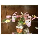 Two hand blown glass floral arrangements