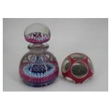 Contemporary millefiori paperweight & stoppered in