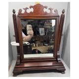 Mahogany tabletop swing mirror - 18.5" x 7.5" 23"
