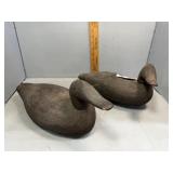 Pair carved wooden decoys